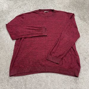 Asos Pullover Sweater Mens 2Xl Dark Heather Red Crew Neck Stretch Knit Cotton